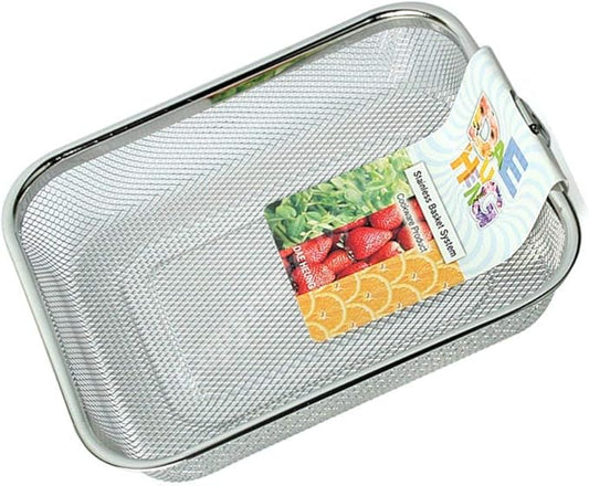 Rectangle Strainer Stainless Steel Mesh Sink Basket L9.4×D7.5×H1.9(inch) Vegetable Fruit Colander Strainer Kitchen Tools 1pcs