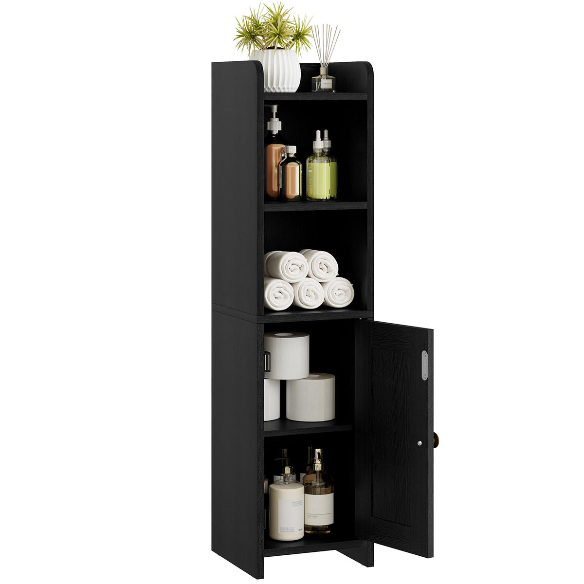 Small Bathroom Storage Cabinet Corner, 7.87"Dx7.87"W - Image 1