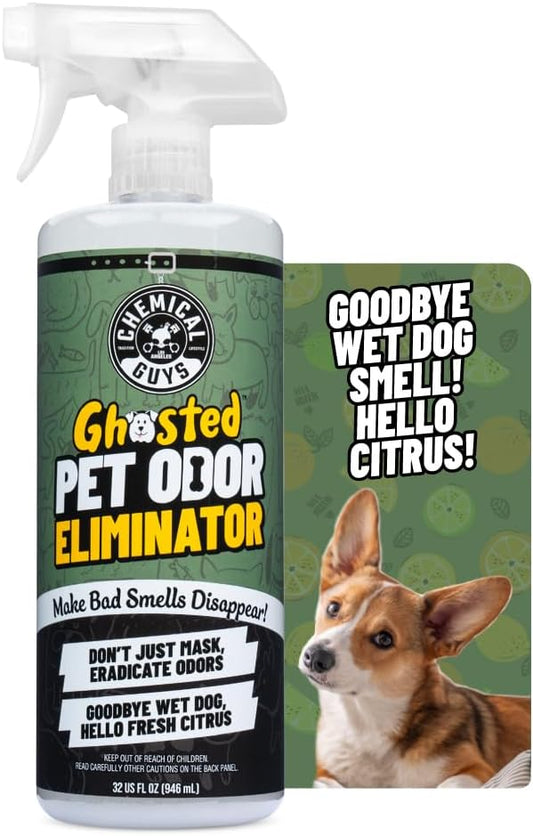 Chemical Guys Ghosted Pet Odor Eliminator 32 Oz Pet Smell Neutralizer For Car Interior, Carpet, Upholstery, Fabric Seats, Home, Furniture, Citrus Scent Spray Cleaner
