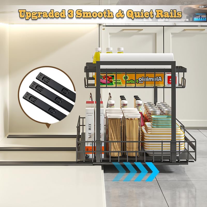 Expandable Under Sink Organizer with 3-Level Height Adjustment,2 - Image 2