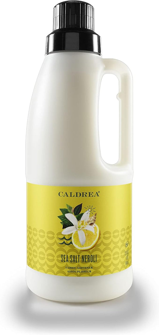 Caldrea Liquid Fabric Softener, Plant Derived, Helps remove static and wrinkles, Sea Salt Neroli Scent, 32 oz