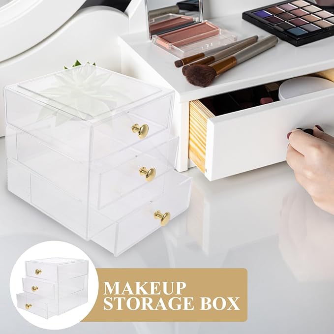 Alipis Organizer Clear Storage Box for Desktop Multi-use Storage for Cosmetics Jewelry Office Supplies Efficient and Space-saving Smooth