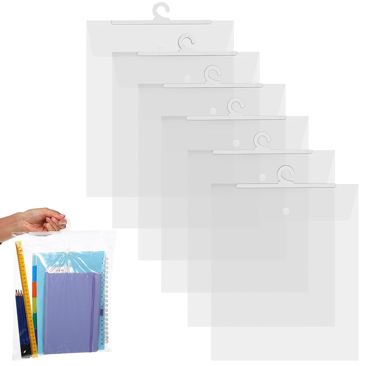 Homoyoyo 30 Clear Hanging Storage Bags with Hangers for Closet - Image 1