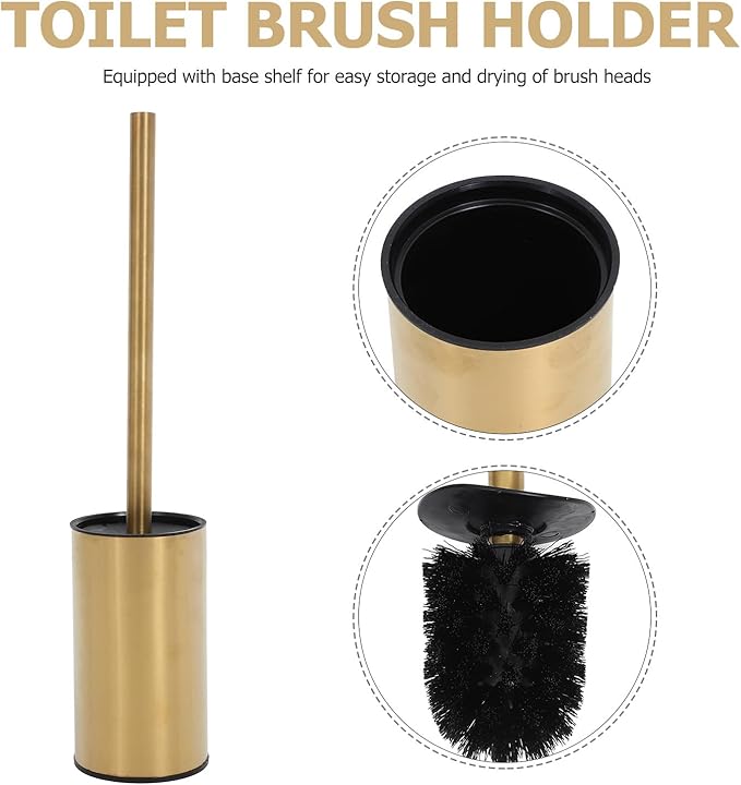Toilet Bowl Brush and Holder Set 3 Replacement Heads 304 Stainless Steel Bathroom Cleaning Brush Rack for Toilet Bowl Maintenance