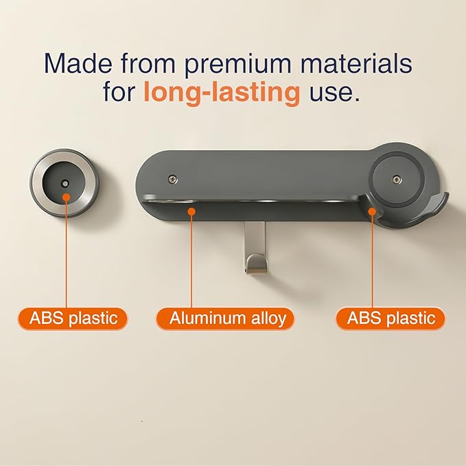 Hair Dryer Holder, Wall-Mounted Blow Dryer Holder, for Dyson Supersonic Nural Attachments, Metal, Gray
