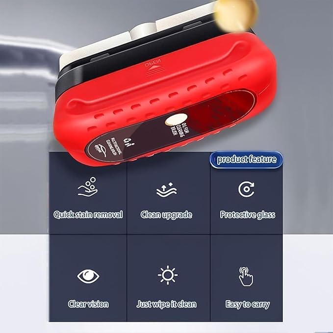 effective clean dual-sided automotive oil film cleaning brush for car windows, compact and portable with ergonomic handle, versatile use for glass cleaning board