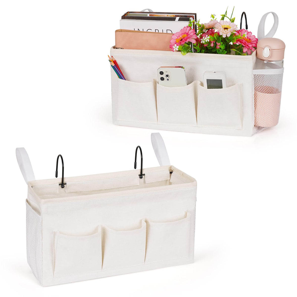 Lilithye Bedside Caddy, Bedside Storage Bag Hanging Organizer - Image 1
