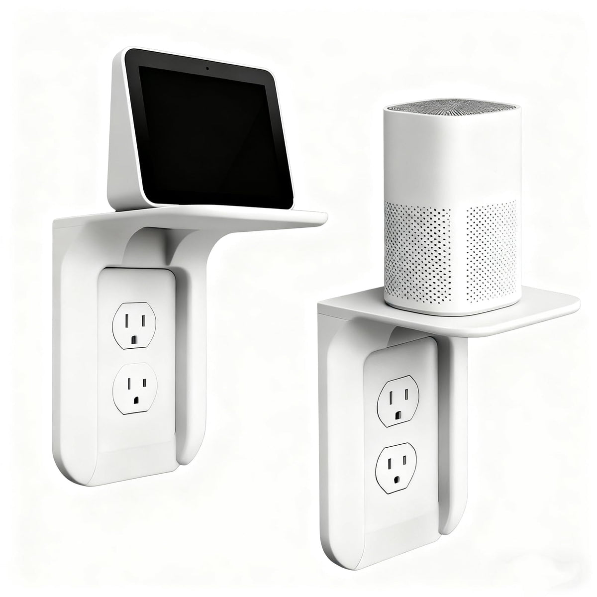 Outlet Shelf, Bathroom Wall Holder with Built-in Cable Management - Image 1