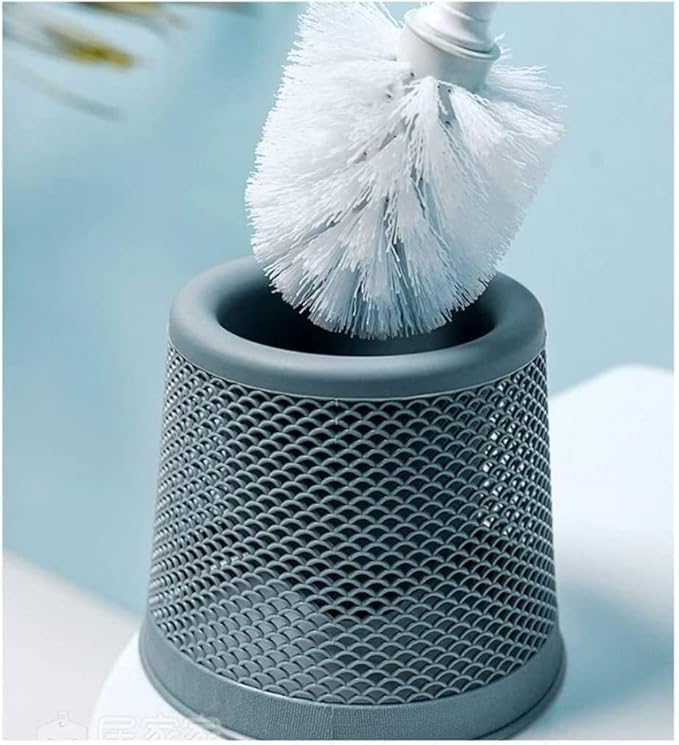 Toilet Brush Toilet Brush and Holder Openwork Base Stainless Steel Handle Toilet Brush Set Floor Standing Bathroom Brush Toilet Tools (Color : Grey, Size : 13.5 * 47.5cm)