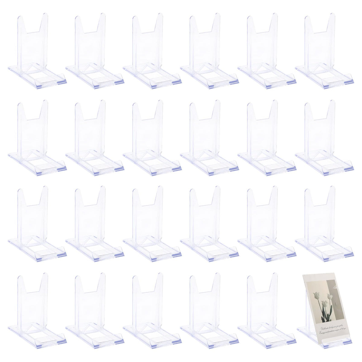 FREEEBLOSS 24 Pcs Acrylic Book Stand Adjustable Clear Display - Image 1