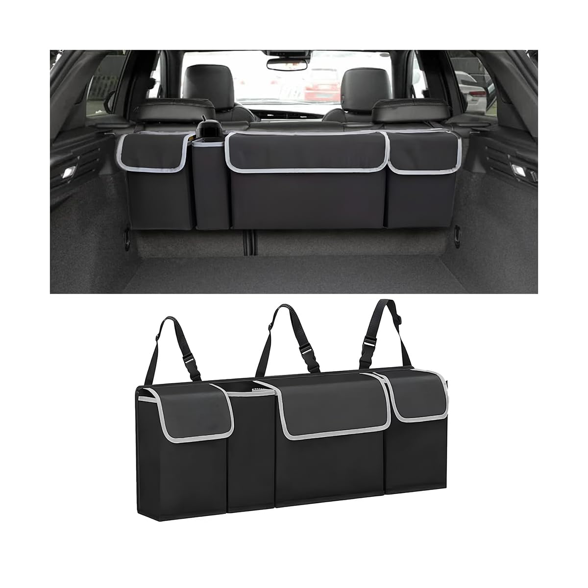 AUCELI Car Trunk Organizer, Hanging Backseat Storage Bag, Black - Image 1
