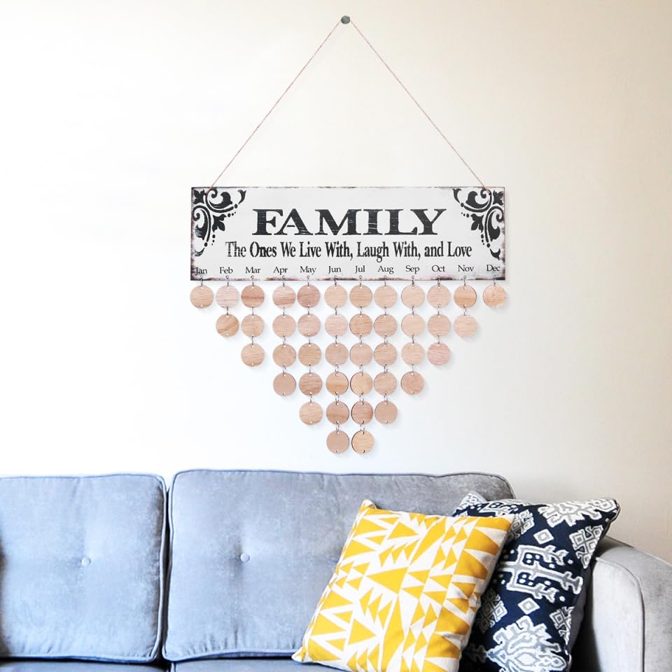 WINOMO Gifts for Mom Grandma Family Birthday Calendar with Tags - Image 7