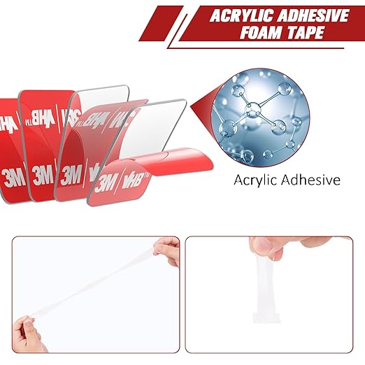 3M Double Sided Adhesive Dots Heavy Duty VHB 2" Diameter 0.02in Thick 20 PCS Clear 4905 Round Sticky Mounting Strong Adhesive Waterproof Foam Tape for Home Office Car Deco