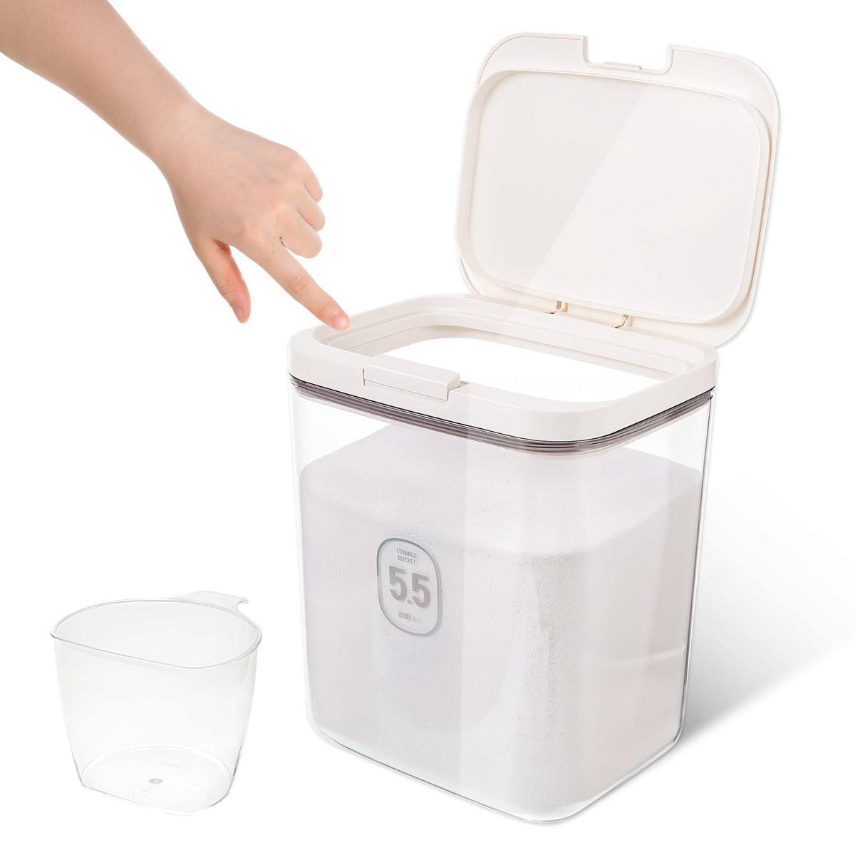 5.5L Laundry Detergent Dispenser with One-Press Lid Pod - Image 1
