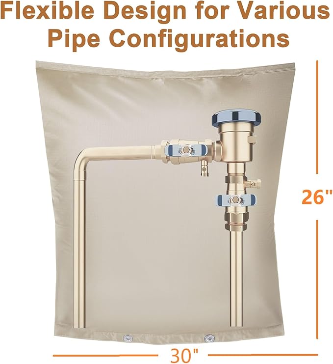 Backflow Preventer Insulation Cover,Pipe Insulation,Outdoor Pipe Covers For Winter Freeze Protection,Outdoor Faucet Covers For Winter Freeze Protection,Insulated Pipe Covers For Outside (30w*26h)