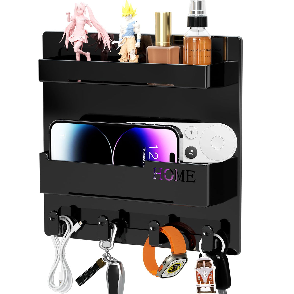 Bedside Wall Organizer, Wall Mount Self Stick On - Image 1
