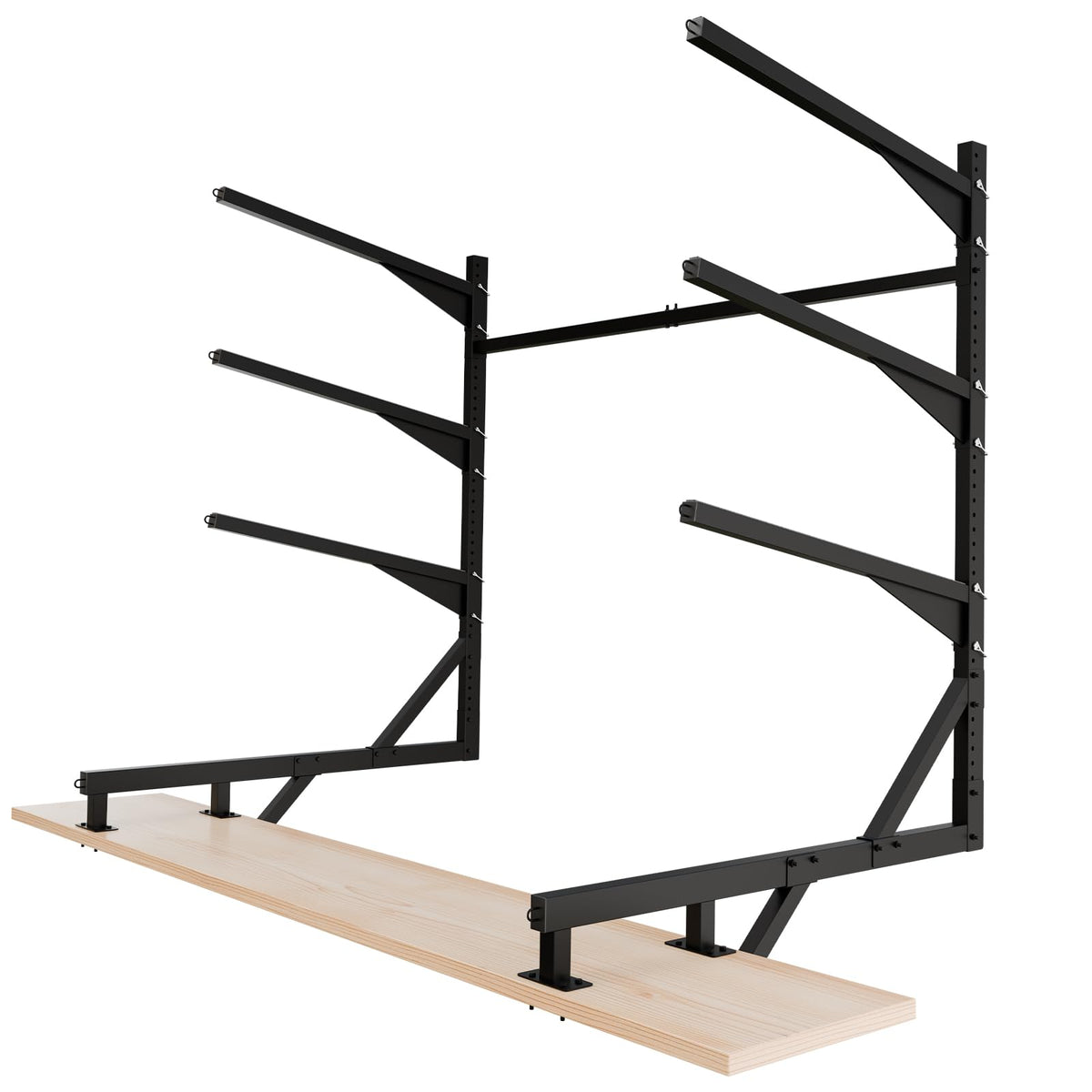 Black Adjustable Kayak Dock Storage Rack - Heavy-Duty - Image 1