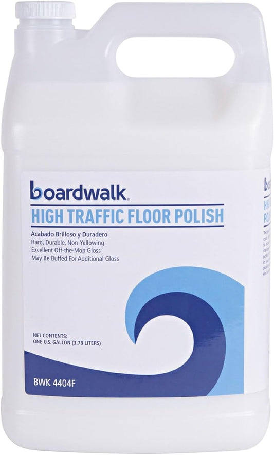 Boardwalk BWK4404FEA 1 Gallon Bottle High Traffic Floor Polish