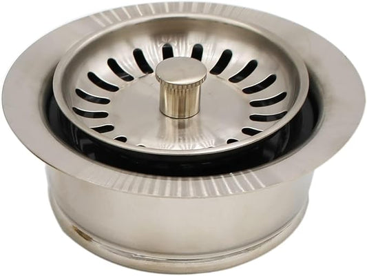 Westbrass A2089SEV-07 3-1/2" Kitchen Sink Waste Disposal Drain Flange and Basket Strainer, Satin Nickel