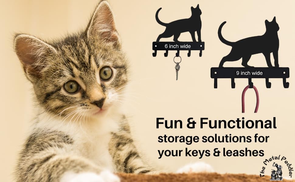 Twin Cats Key Rack & Hanger - Large 9 inch - Image 6