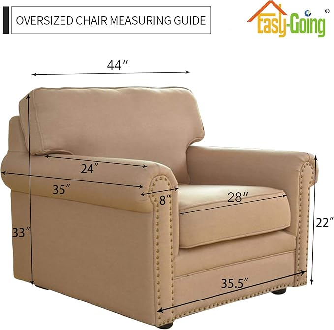 Easy-Going Stretch Oversized Chair Sofa Slipcover 1-Piece Couch Sofa Cover Furniture Protector Soft with Elastic Bottom for Kids Spandex Jacquard Fabric Small Checks Black