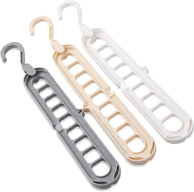 Space Saving Hanger with 360° Rotation - 5-Tier Vertical Closet Organizer, Multi-Layer Hanging Rack for Shirts, Pants, Bags | Durable PP Plastic for Cabinet & Closet Door