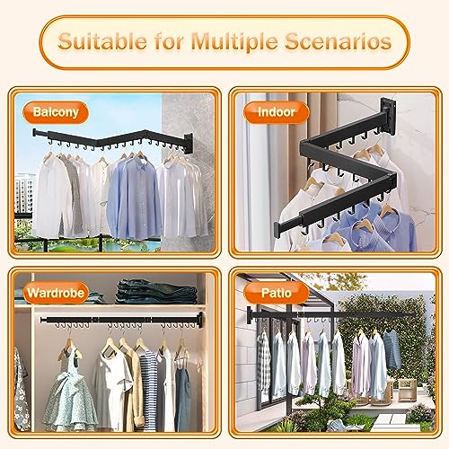 Clothes Drying Rack for Laundry,Wall Mounted Clothes Hanger Rack - Image 5