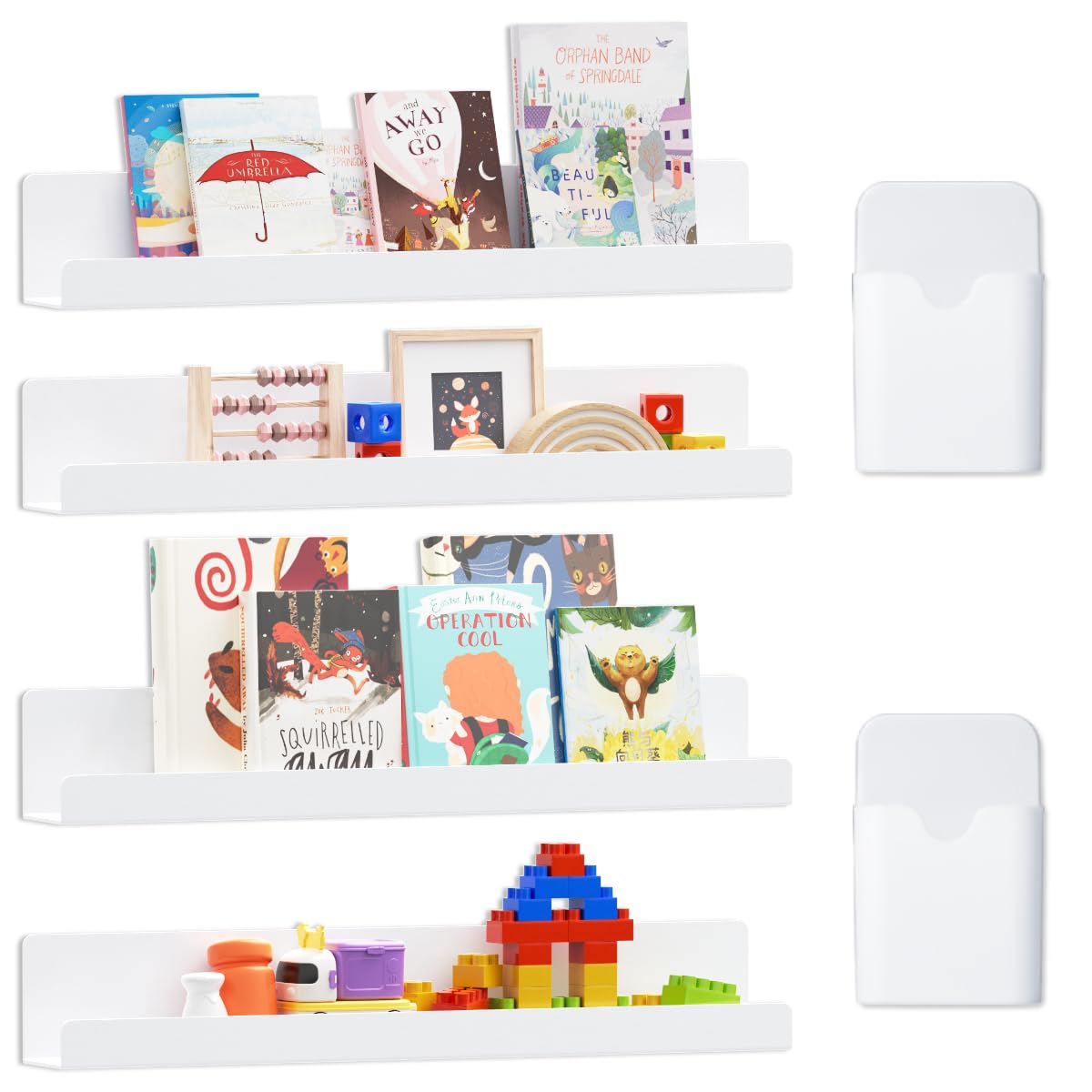 4 Pcs Magnetic Book Shelf for Whiteboard,Reusable Magnetic - Image 1
