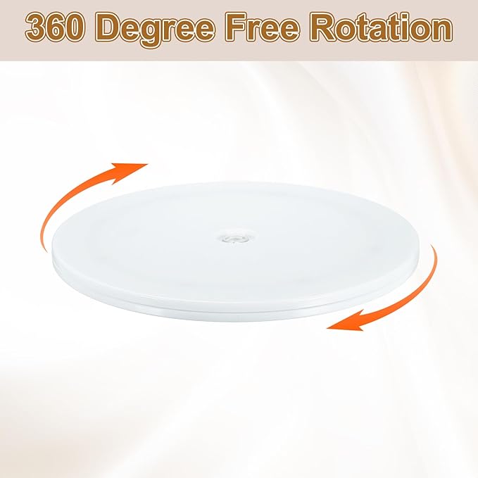 uxcell 4Pack Acrylic Lazy Susan Turntable, 9" Spinner Lazy Susan Turntable Organizer, Acrylic Ball Bearing Rotating Tray for Pantry Spice Rack Decorating, White