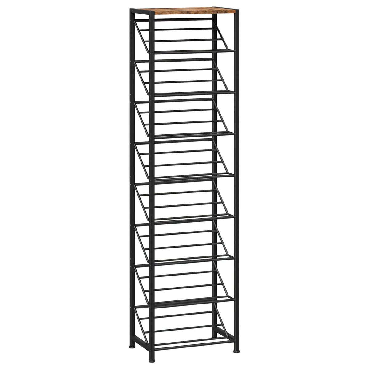 HOOBRO Narrow Shoe Rack for Small Spaces, Slanted Shoe Organizer - Image 1