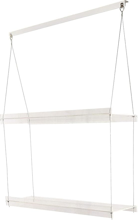 Hanging Acrylic Shelves for Windows (28" Wide, 2 Shelves - 35" Tall)