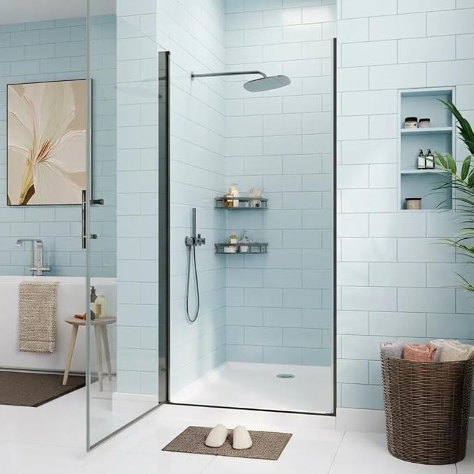 72 x 34 Inch Shower Doors with 1/4" (6mm) Tempered Glass, Single Shower Door, Easy Installation for Modern Bathroom