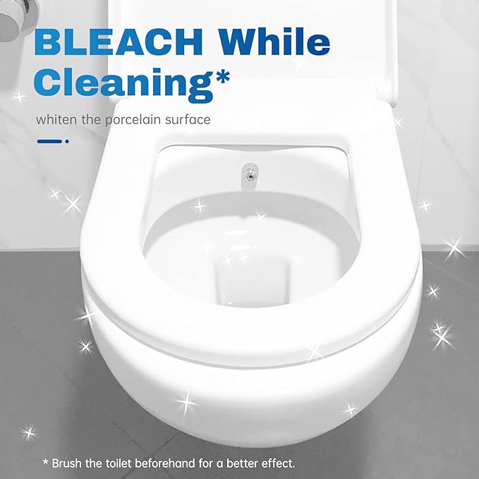 Vacplus Automatic Toilet Bowl Cleaner Tablets with Bleach - 20 Pack Deodorizer