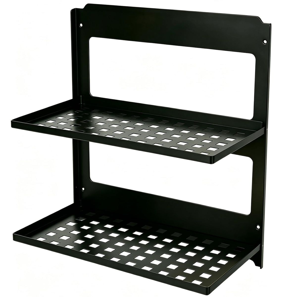 2-Tier Folding Metal Shelf Wall Mounted,Small Foldable Wall Shelf - Image 1