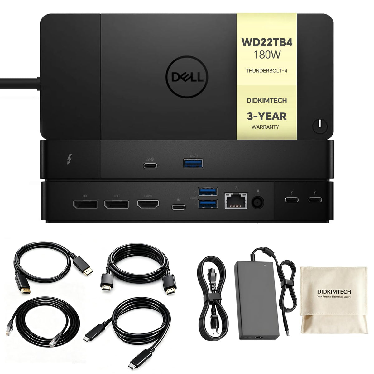 WD22TB4 Dell Thunderbolt 4 Dock, 180W - 40Gbps - Image 1
