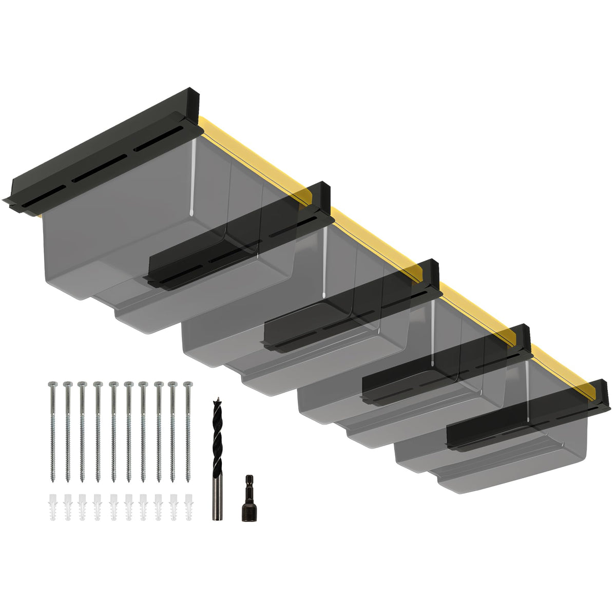Overhead Garage Storage Rack for Totes (5-Pack for 4 Bins) - Image 1