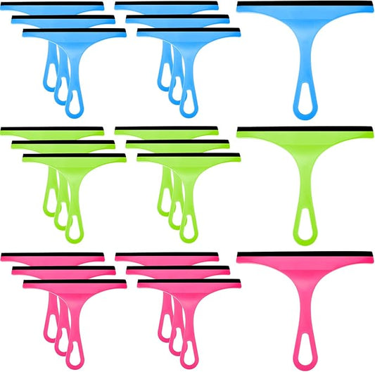 Yinder 21 Pcs Small Squeegee for Shower Glass Door 8.7" Silicone Shower Glass Window Cleaner Bathroom Squeegee for Car Windshield Window Mirror Art Class Group Craft(Candy Color)
