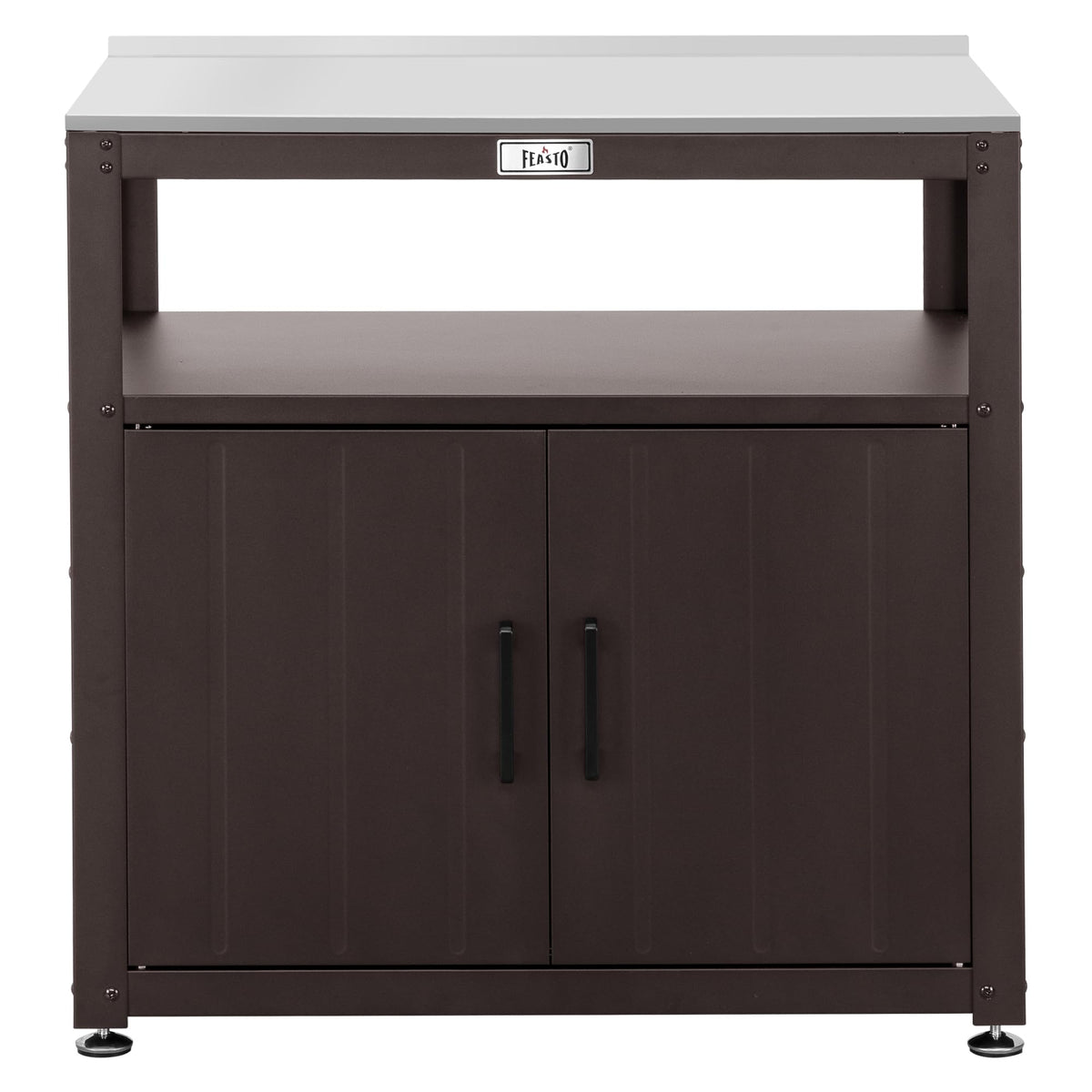 Feasto Metal Outdoor Potting Bench with Storage Cabinet - Image 1