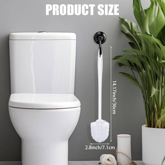15 Pcs Toilet Brush, 14.2 Inch Plastic Soft Bristle Long Non-Slip Handled Cleaning Scrubber Brush with Hook Hole for Bathroom Cleaning Supplies