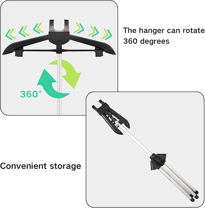 Garment Steamer Rack & Garment Ironing Glove for Steaming Clothes,Adjustable Standing Dry Racks Garment Stand with Ironing Gloves Clothes - Steamer Hanger for Travel