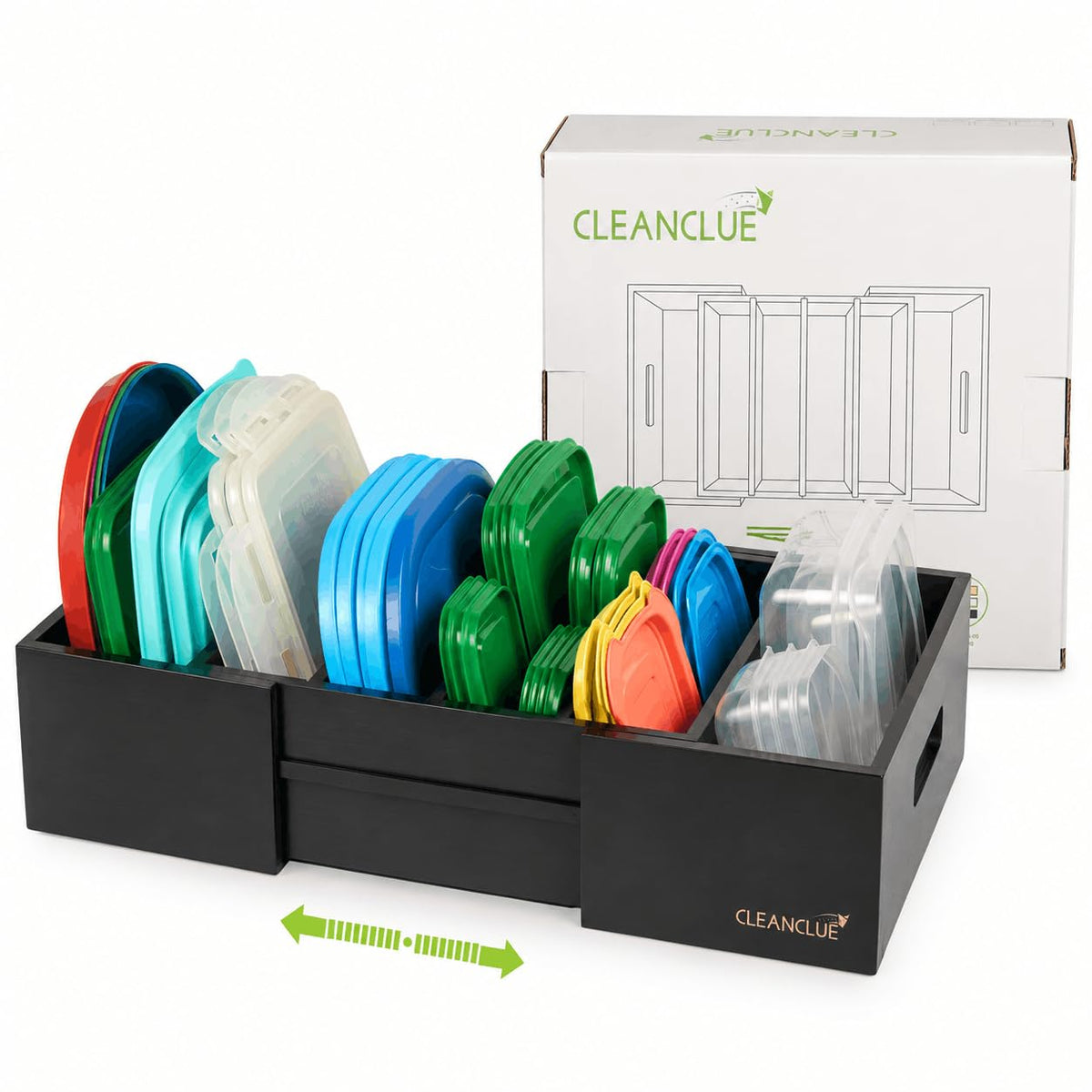 Expandable Bamboo Kitchen Cabinet Organizer for Food Container - Image 1