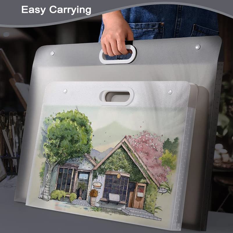 Sohynca 2pcs Plastic Art Portfolio Bag 17.32x13.22inch - Image 3