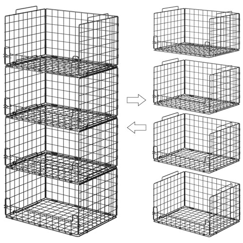 4-Tier Stackable Closet Organizers and Storage Basket - Image 2