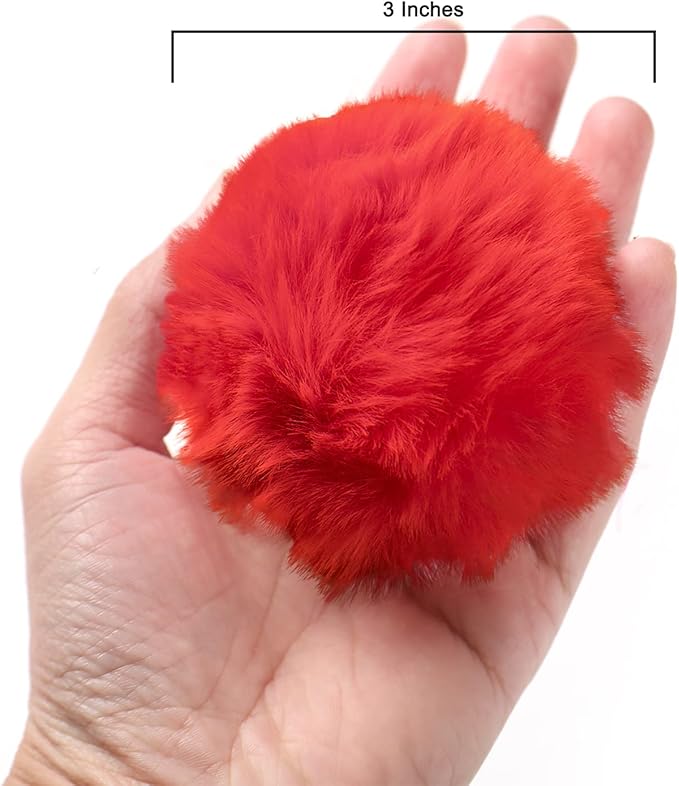 MIUPOO Craft Pom Pom Balls,Large Pink Poms Costume Accessory, Pom pom Balls for Arts and DIY Creative Crafts Decorations,Red,3 Inches,20 Pieces.