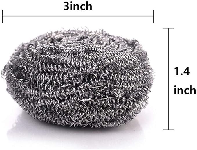 12 Pack Stainless Steel Scrubber, Steel Wool Scrubber,Scouring Pads,Metal Scrubbers for Cleaning,Stainless Steel Sponge,Steel Wool Scrubber for Cleaning Dishes Sinks Ovens Pans Pots Kitchen