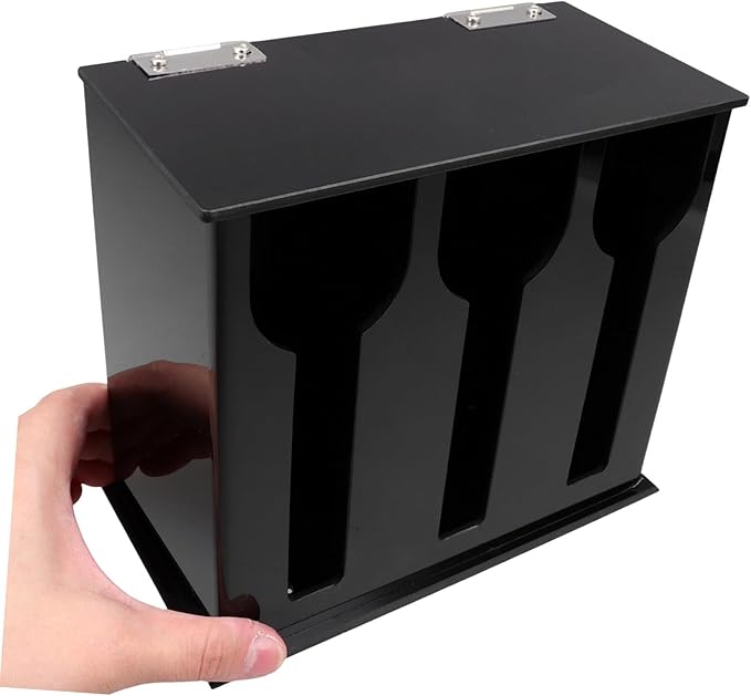 PRETYZOOM Acrylic Utensil Holder with Compartments Spoon and Fork Dispenser for Kitchen Organization Non-Slip Design for Cutlery Storage and Easy Access