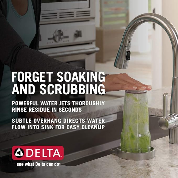 Delta Faucet Glass Rinser for Kitchen Sinks, Kitchen Sink Accessories, Bar Glass Rinser, Chrome GR150