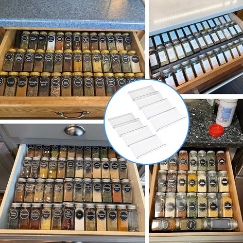 MIUKAA Spice Drawer Organizer, 8 Pcs Clear Seasoning Rack(jar not - Image 6