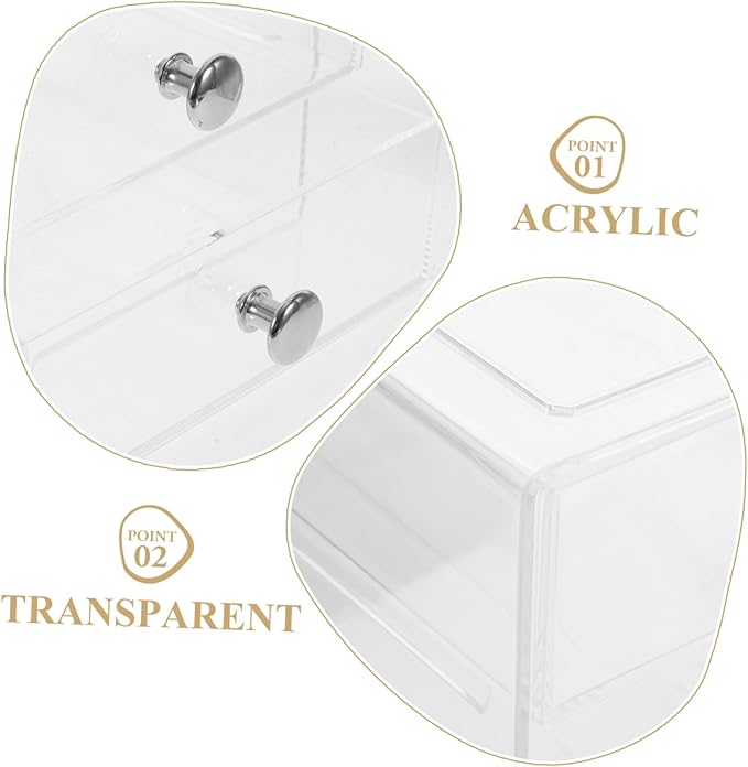 Clear Drawer Organizer for Makeup Jewelry Office Supplies Multi-use Storage for Neat and Efficient Organization