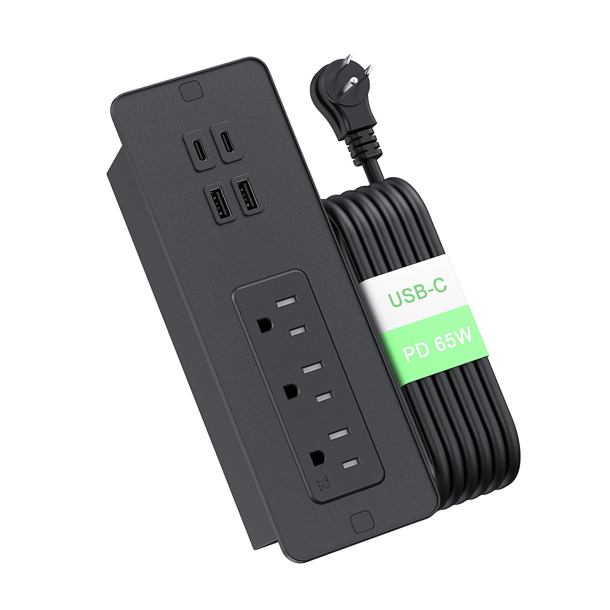 Recessed Power Strip with 65W USB C, Countertop Desk Outlet - Image 1